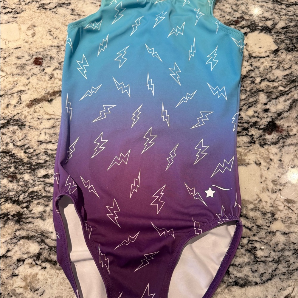 Star Lightning Bolt Ombre Gymnastics leotard